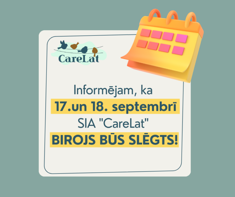 Svarīgi par “CareLat” biroja darba laiku septembrī